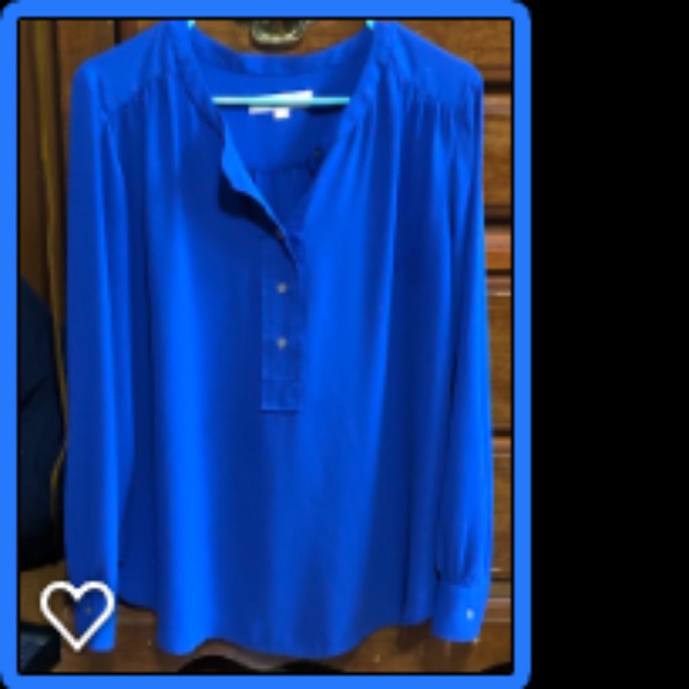 Loft Royal Blue Flowy L Blouse